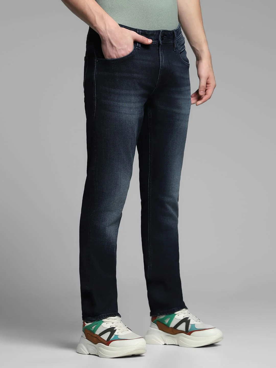 Dark Blue Low Rise Glenn Slim Fit Jeans - Image 2