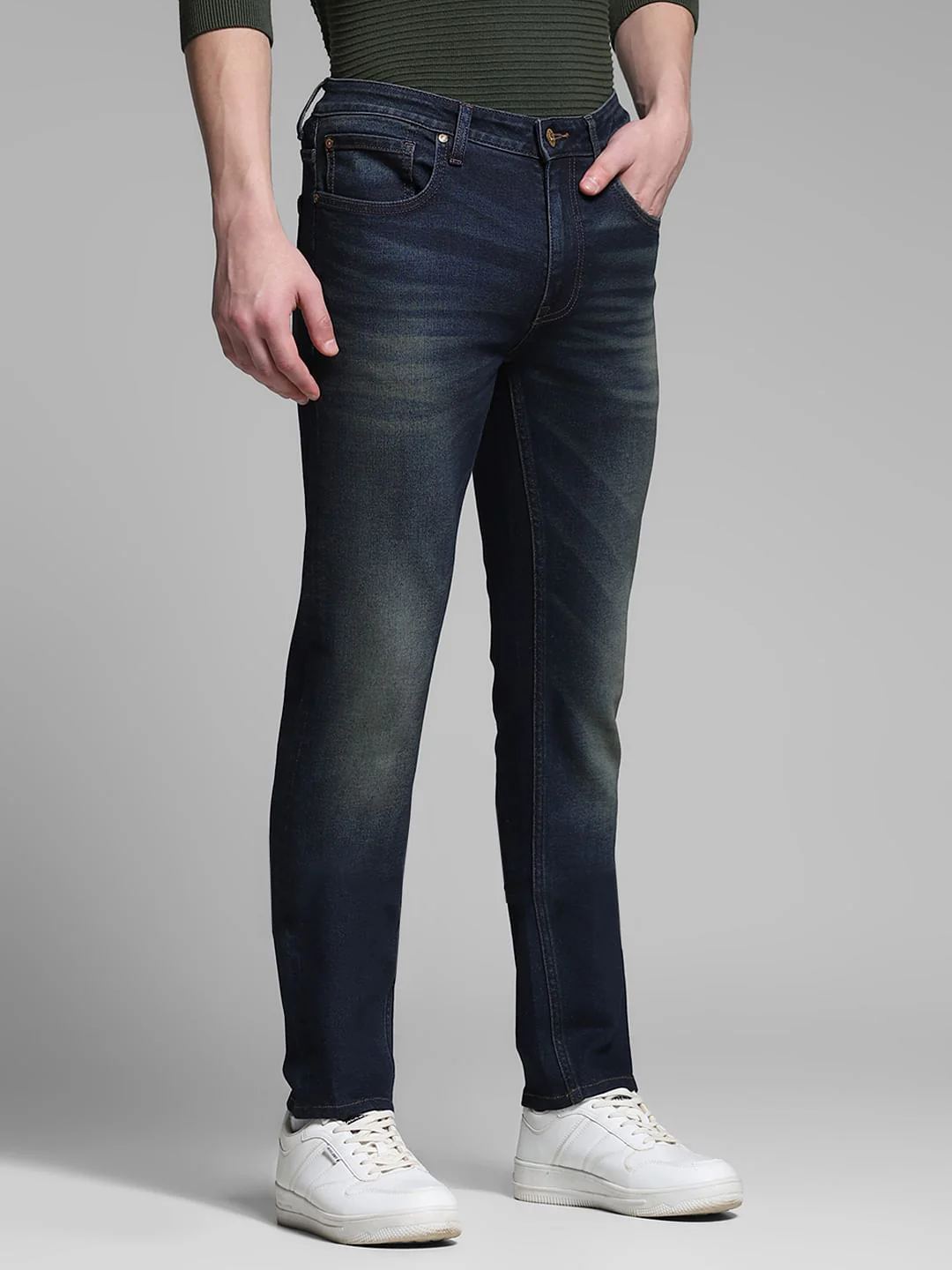 Dark Blue Low Rise Ben Skinny Jeans - Image 2