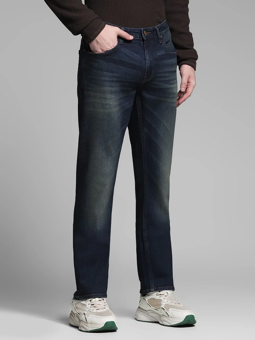 Dark Blue Low Rise Clark Regular Fit Jeans - Image 2