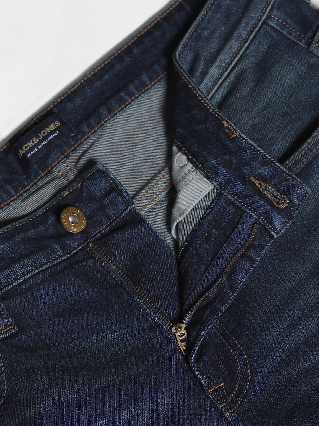 Dark Blue Low Rise Clark Regular Fit Jeans - Image 5