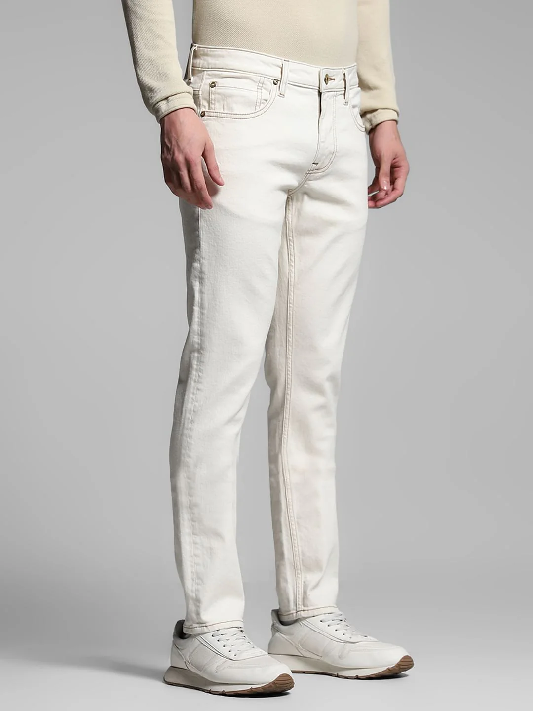 Ecru Low Rise Glenn Slim Fit Jeans - Image 2