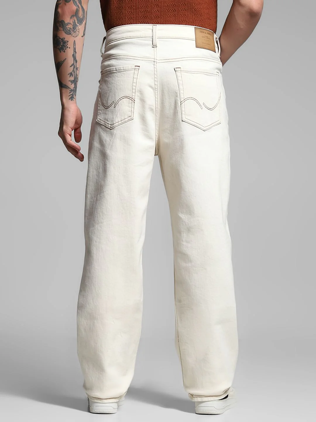 Ecru High Rise Dario Loose Fit Jeans - Image 3