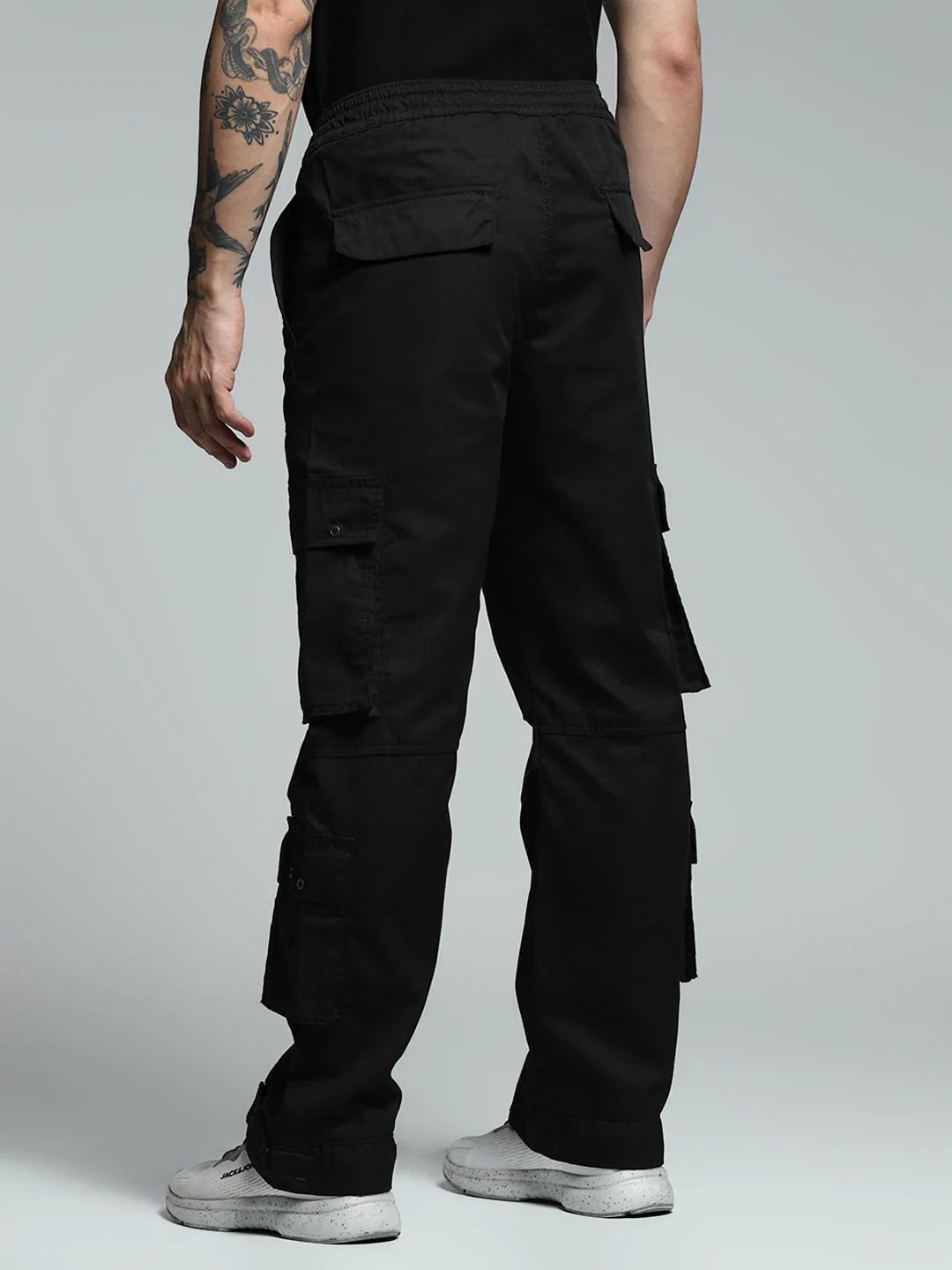 Black Mid Rise Cargo Pants - Image 3
