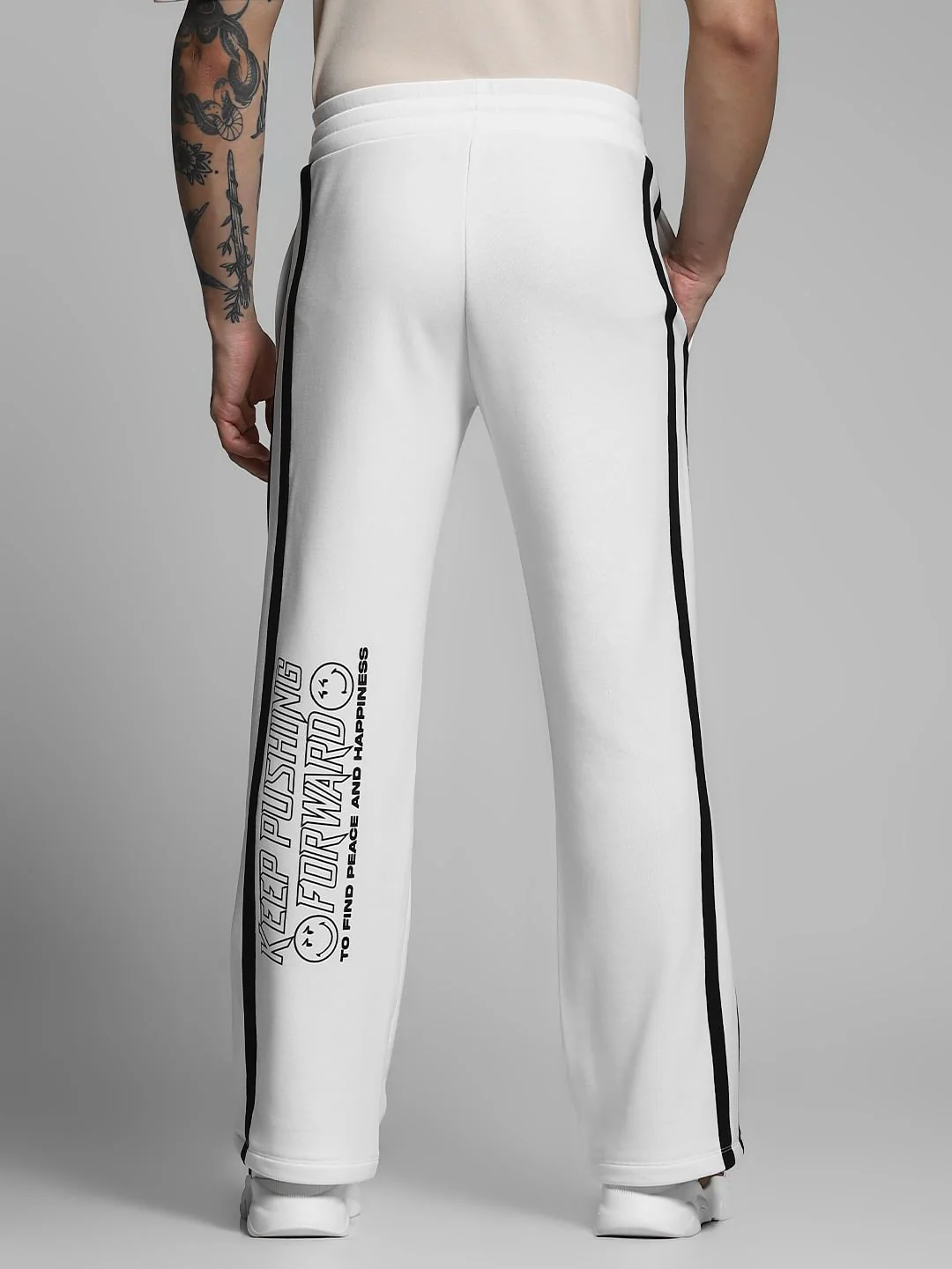 SmileyWorld White Printed Sweatpants - Image 3