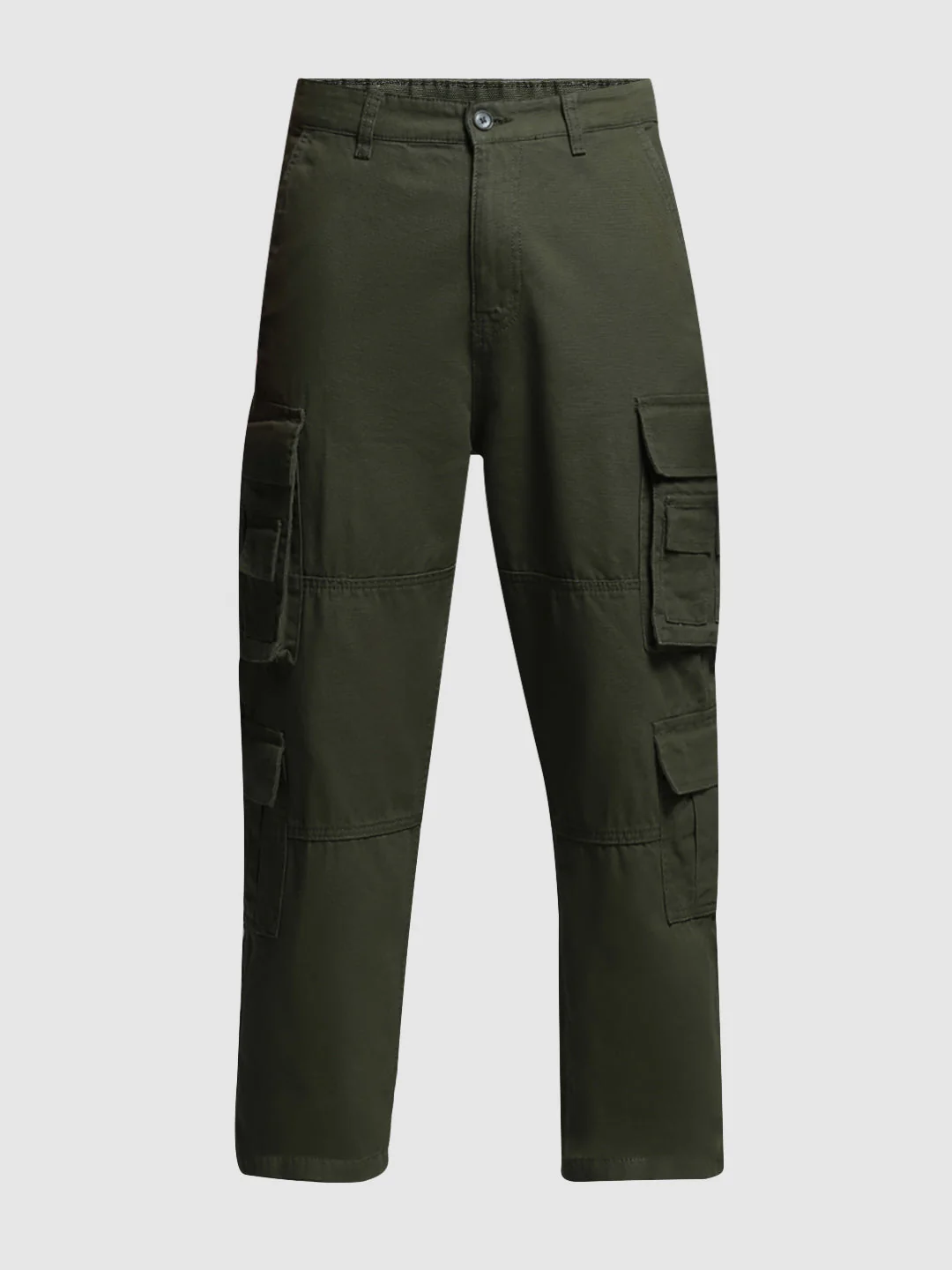 Olive Mid Rise Cargo Pants - Image 7
