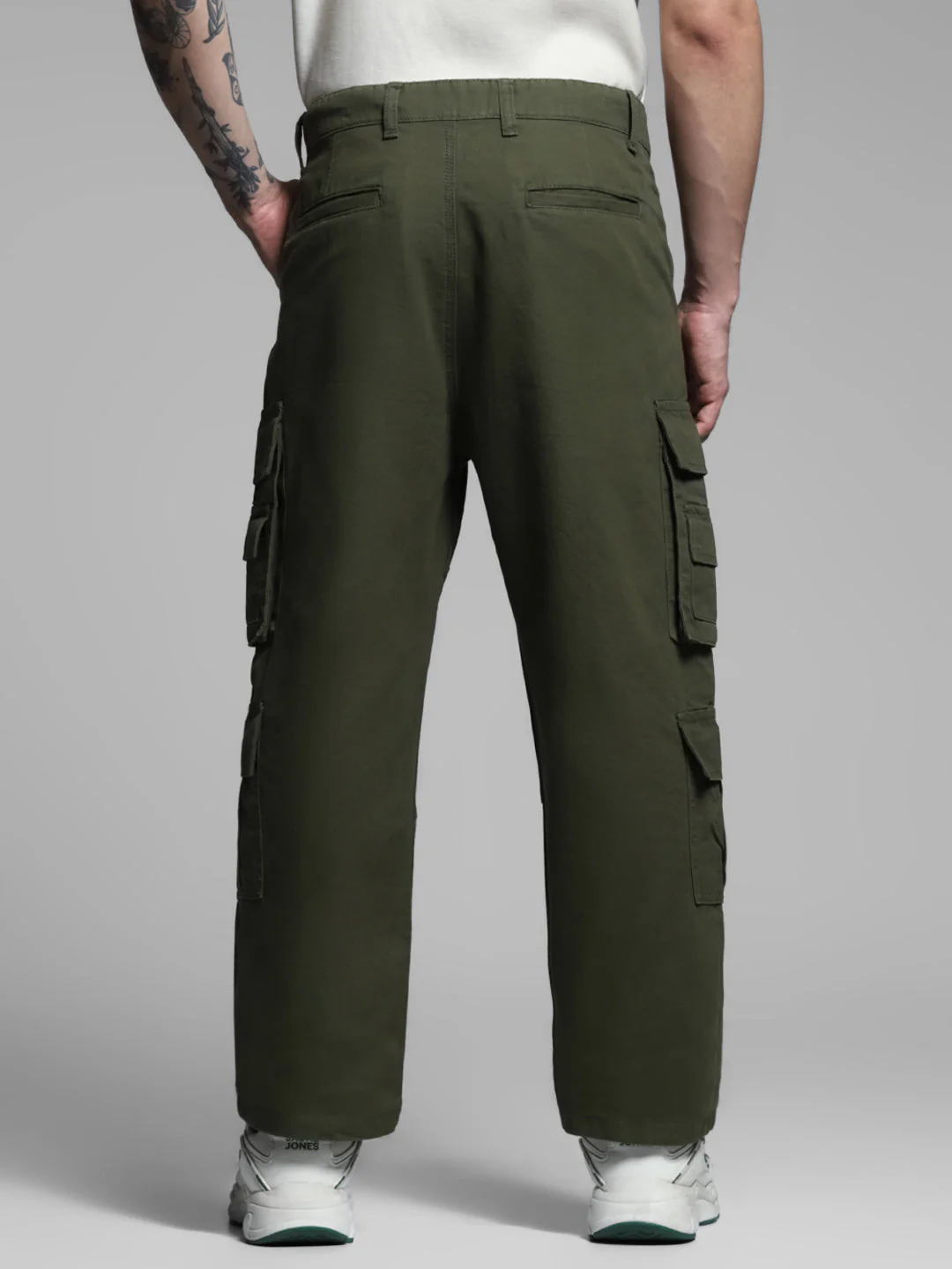 Olive Mid Rise Cargo Pants - Image 9