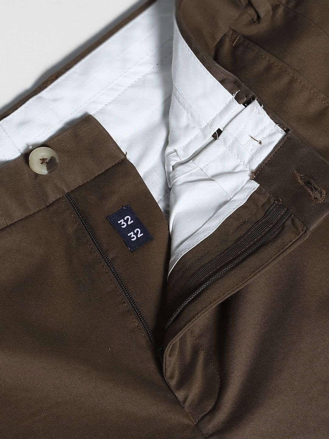 Dark Brown Mid Rise Flex Pants - Image 5