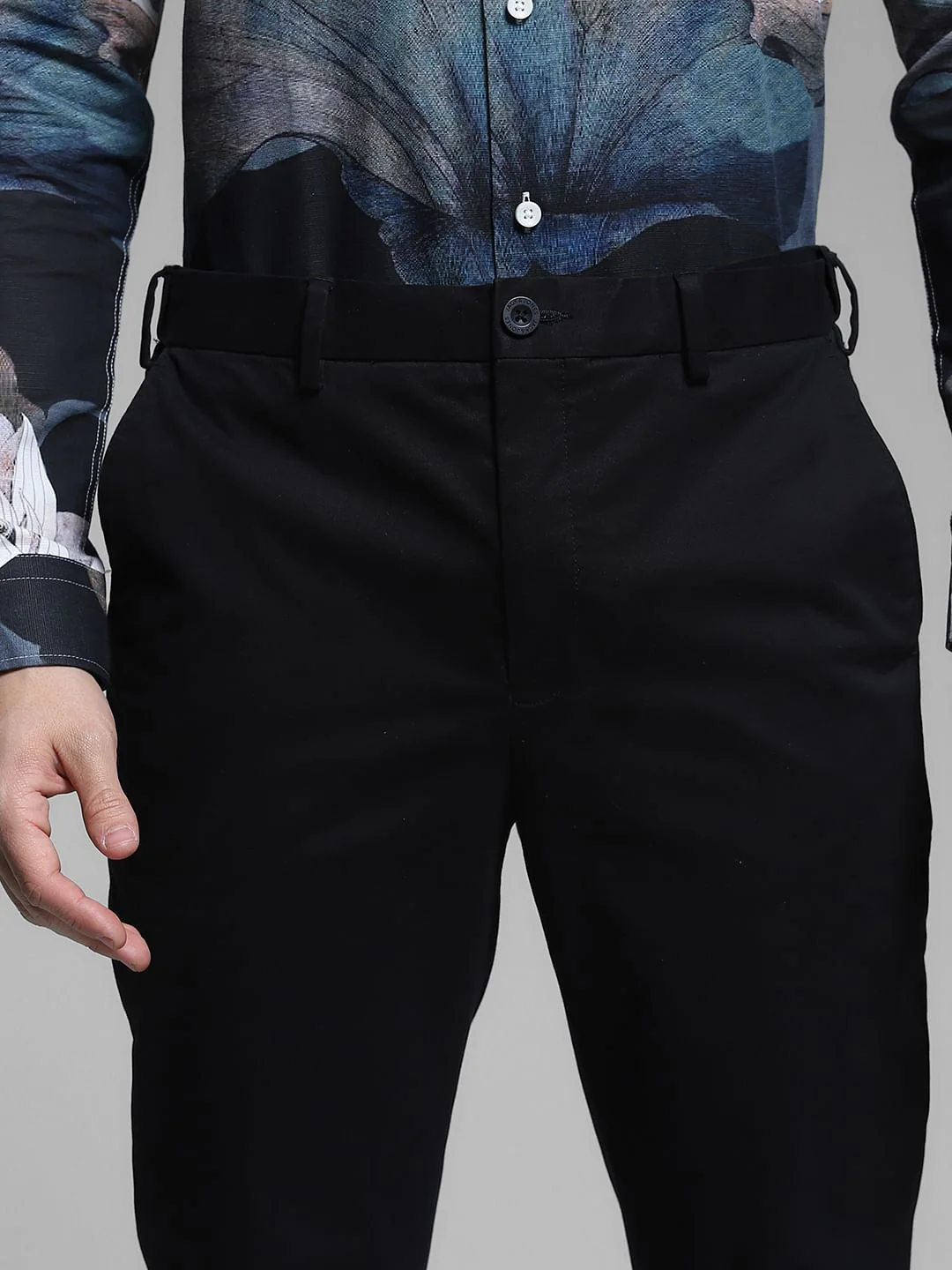 Black Mid Rise Flex Pants - Image 4