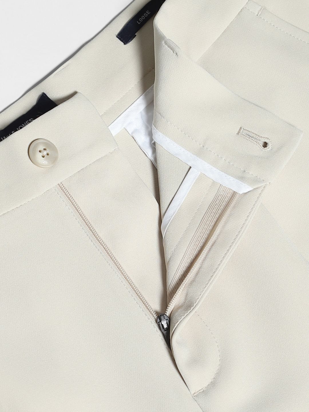 Beige High Rise Loose Fit Pants - Image 5