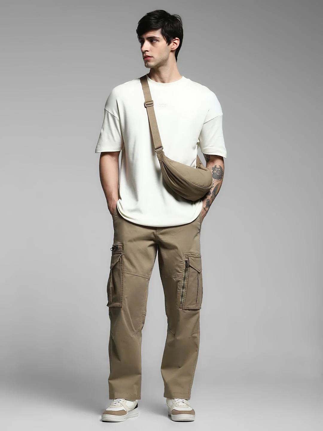 Brown Yarn Dyed Cargo Pants - Image 6