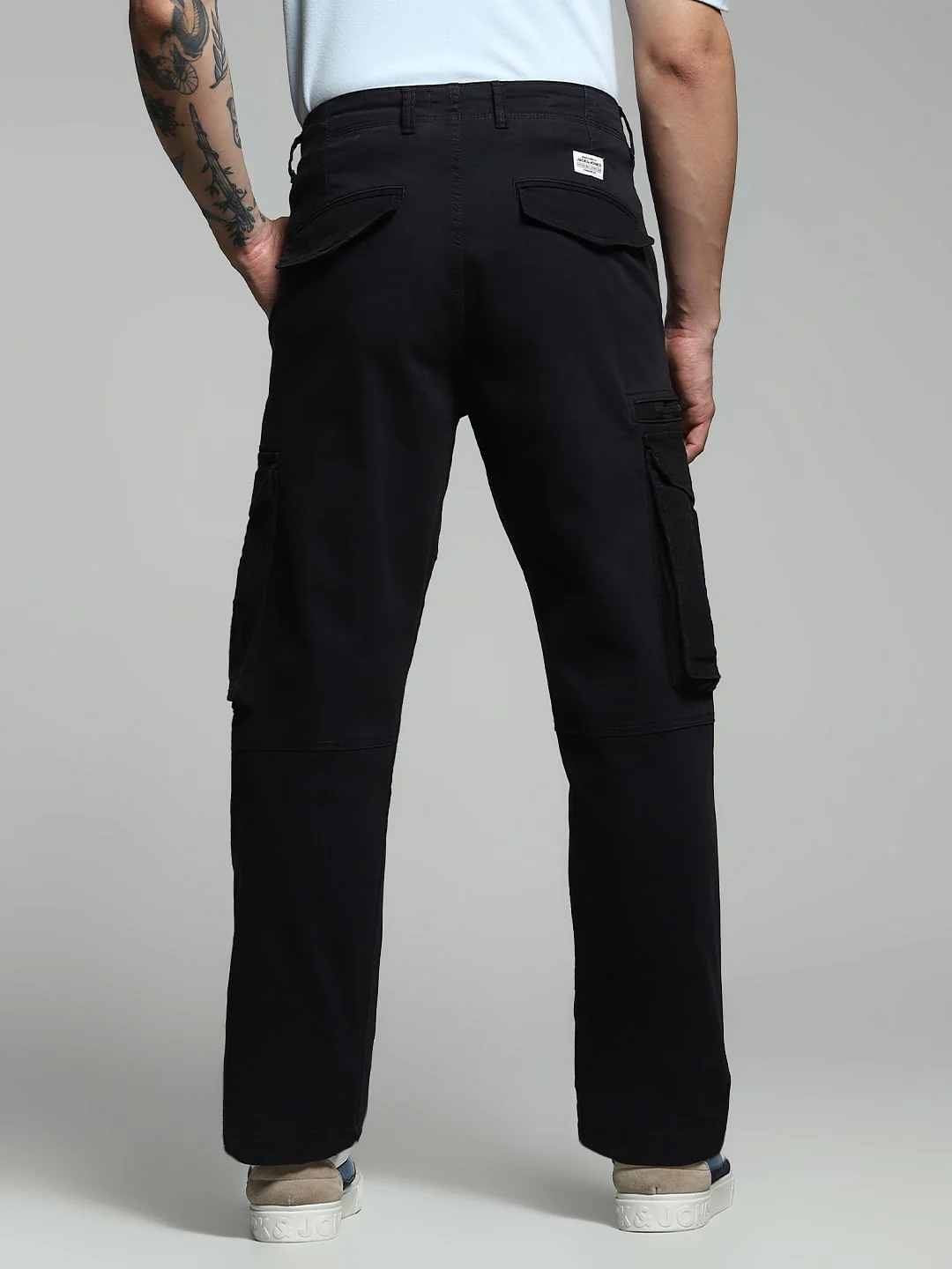 Black Yarn Dyed Cargo Pants - Image 3