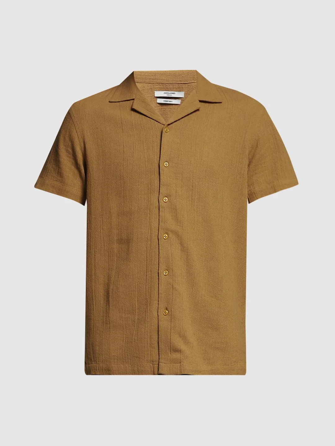 Brown Resort Collar Cotton Shirt - Image 7