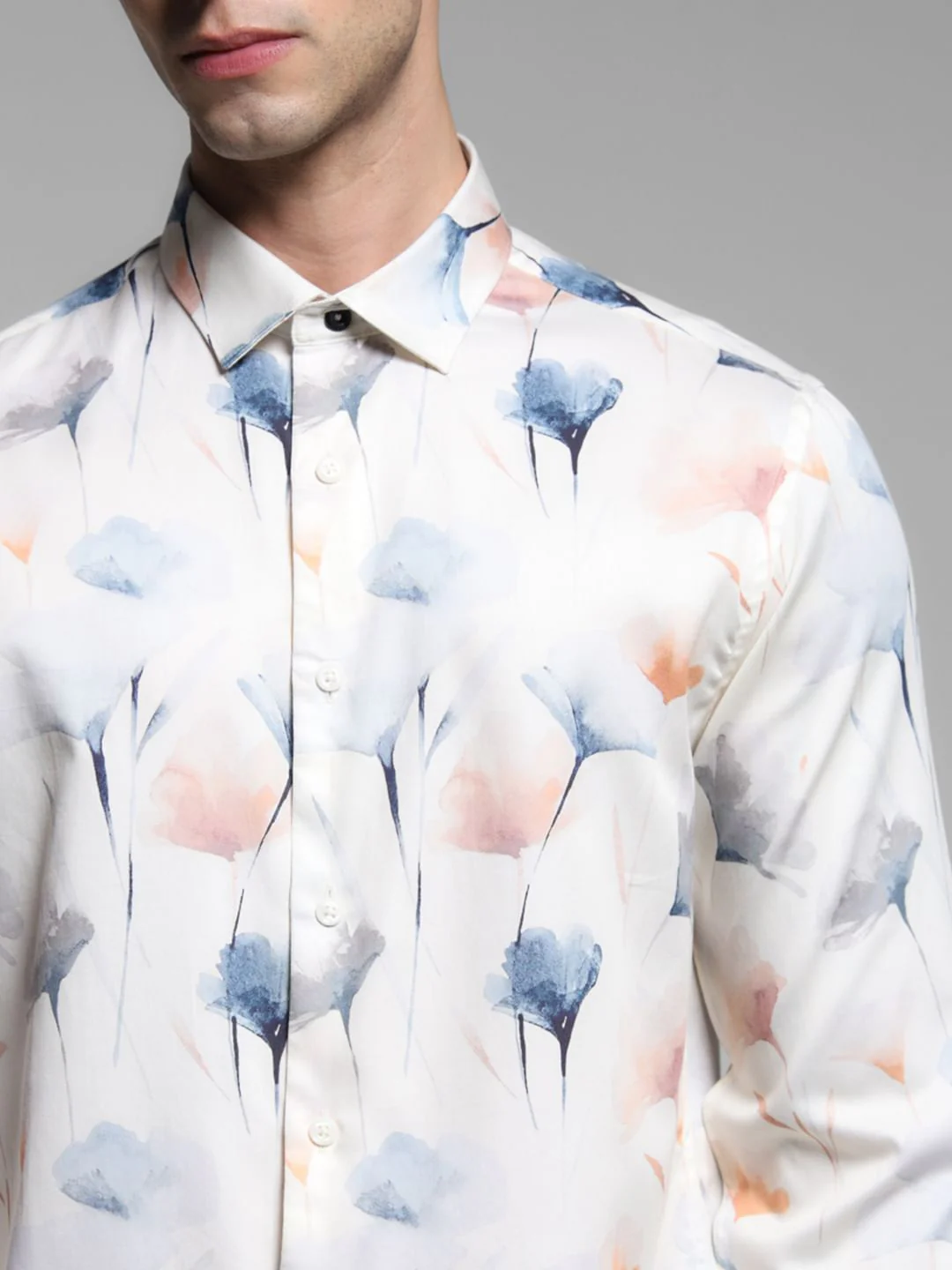 White Printed Cotton Shirt - Image 5