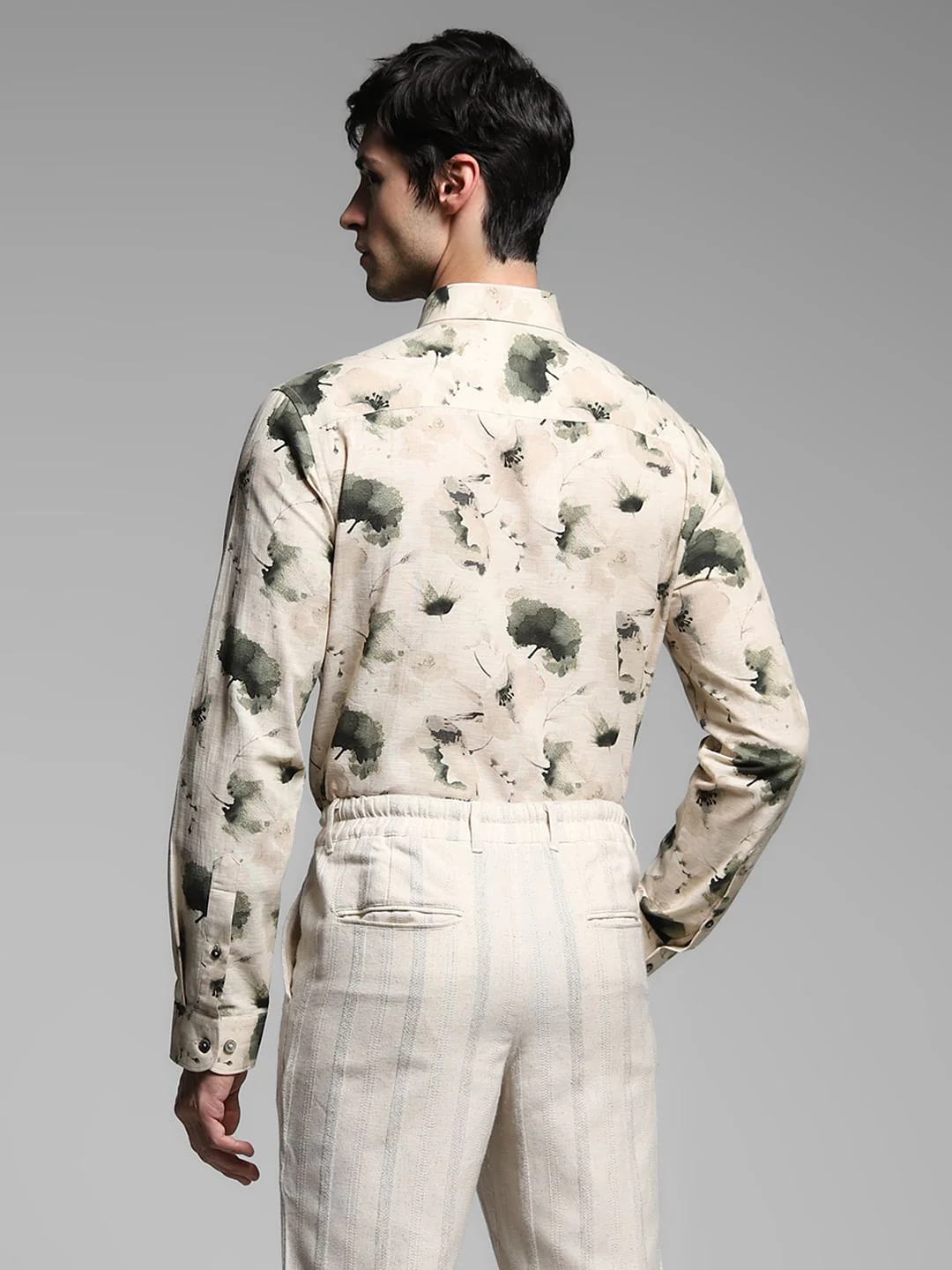 Green Floral Print Shirt - Image 4