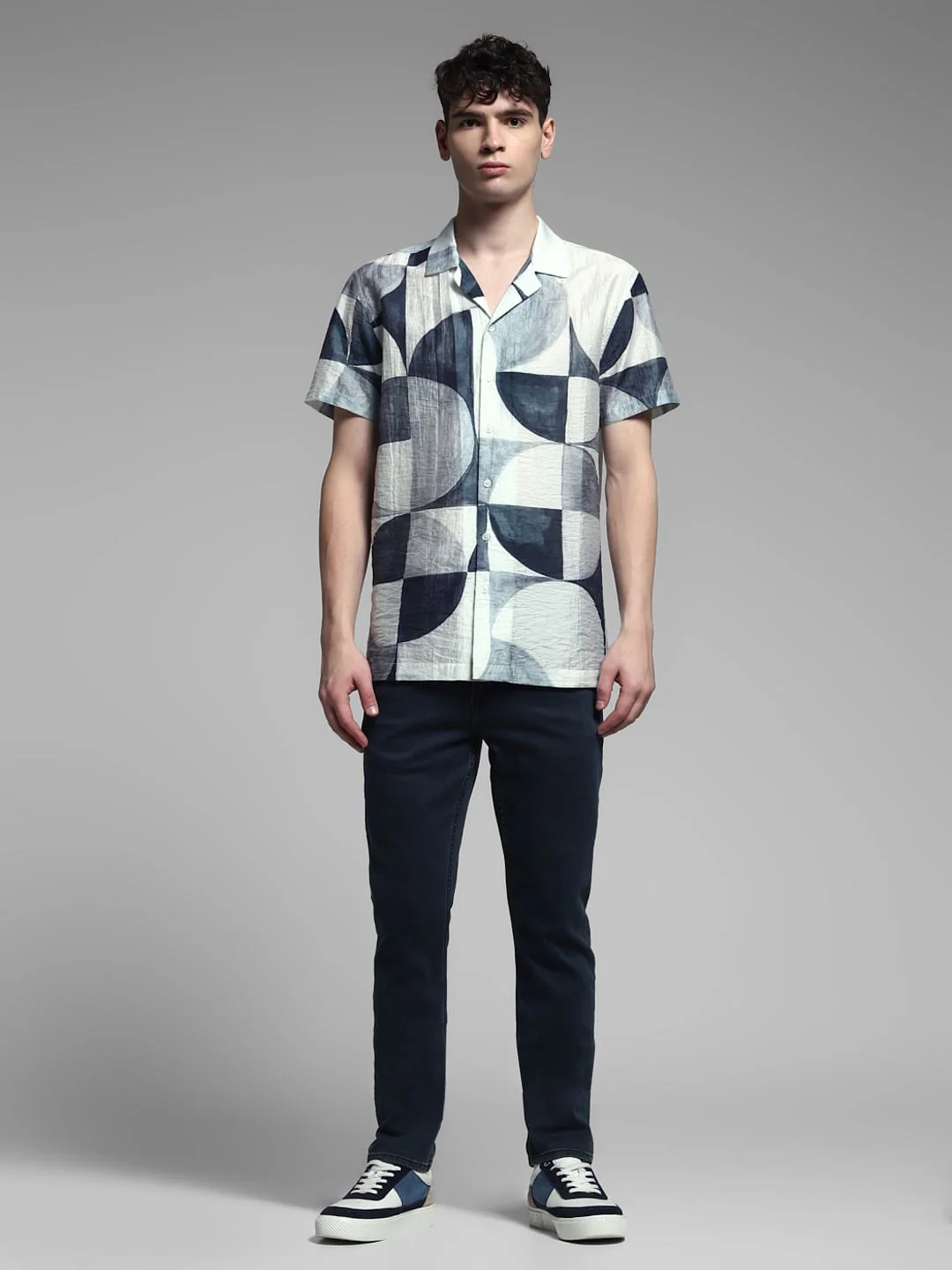 Grey Printed Viscose Blend Shirt - Image 6