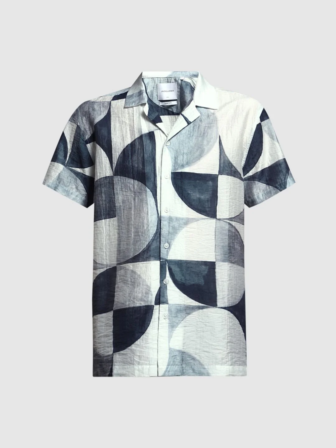 Grey Printed Viscose Blend Shirt - Image 7