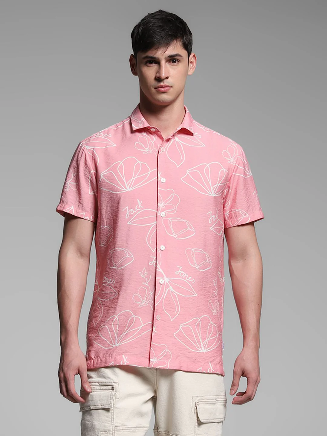 Pink Floral Viscose Shirt - Image 2