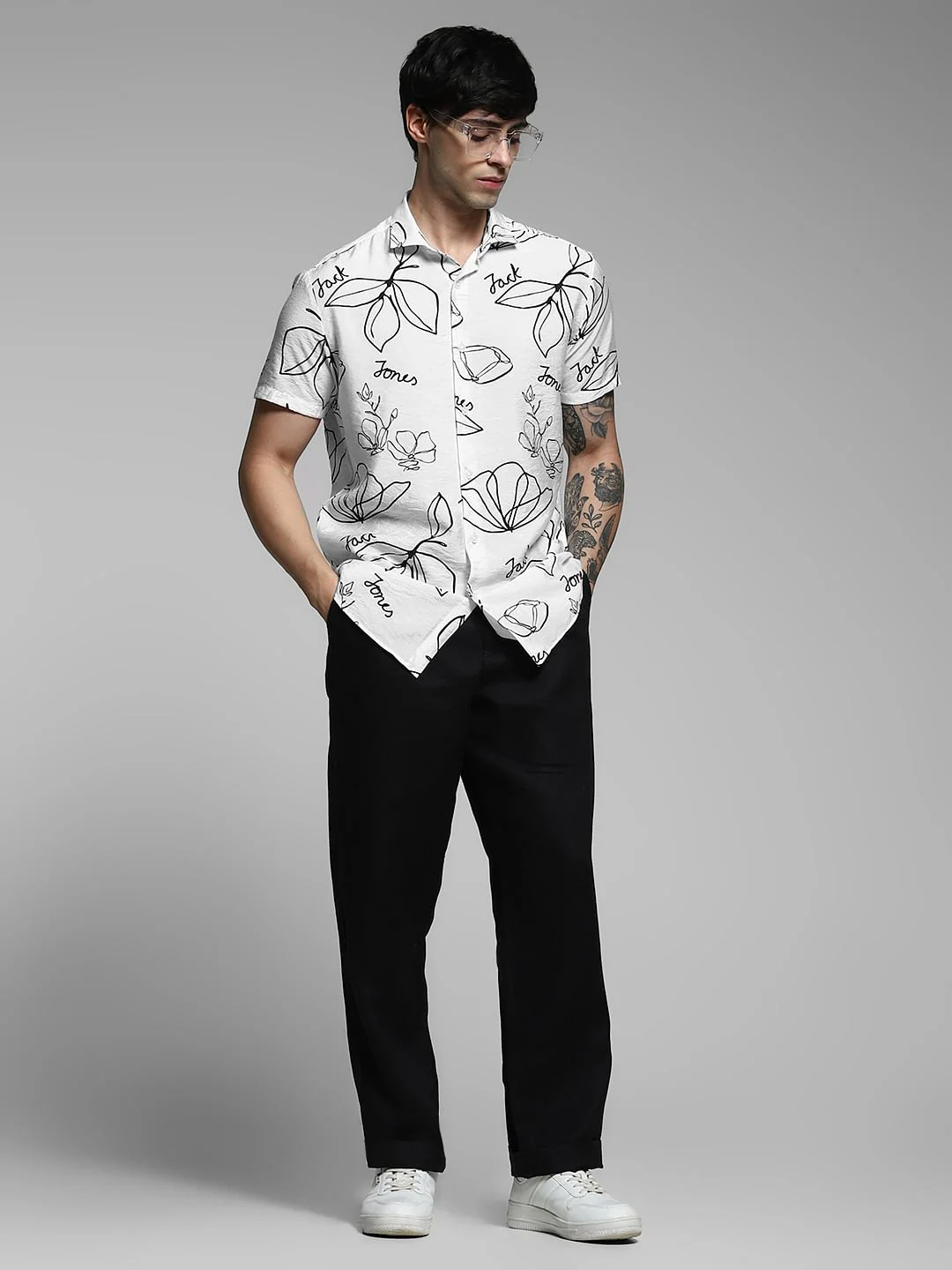 White Printed Viscose Shirt - Image 6