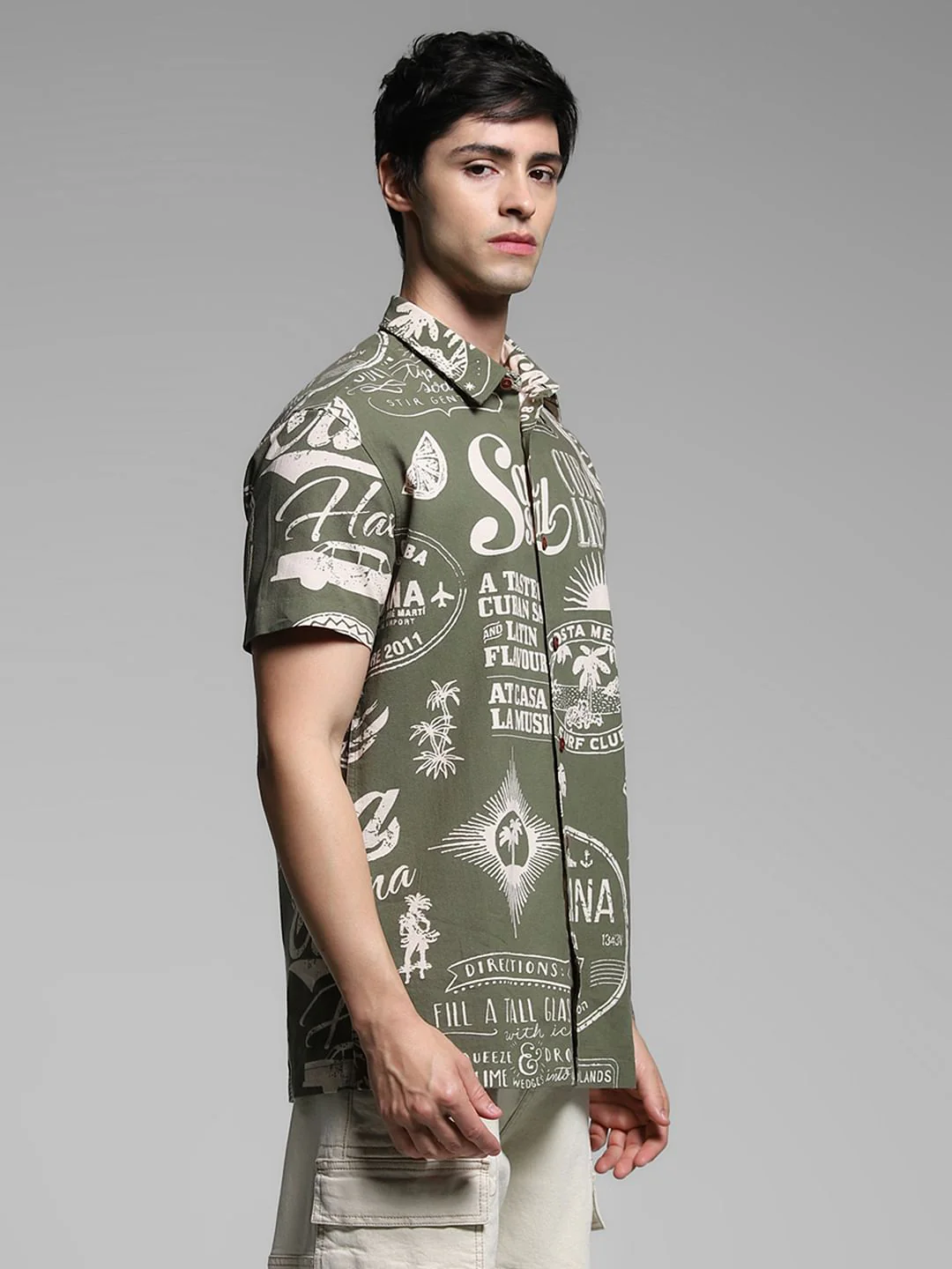 Green Printed Viscose Shirt - Image 3