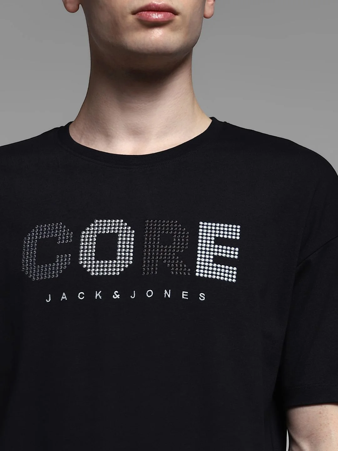 Black Embroidered Print Oversized T-shirt - Image 5