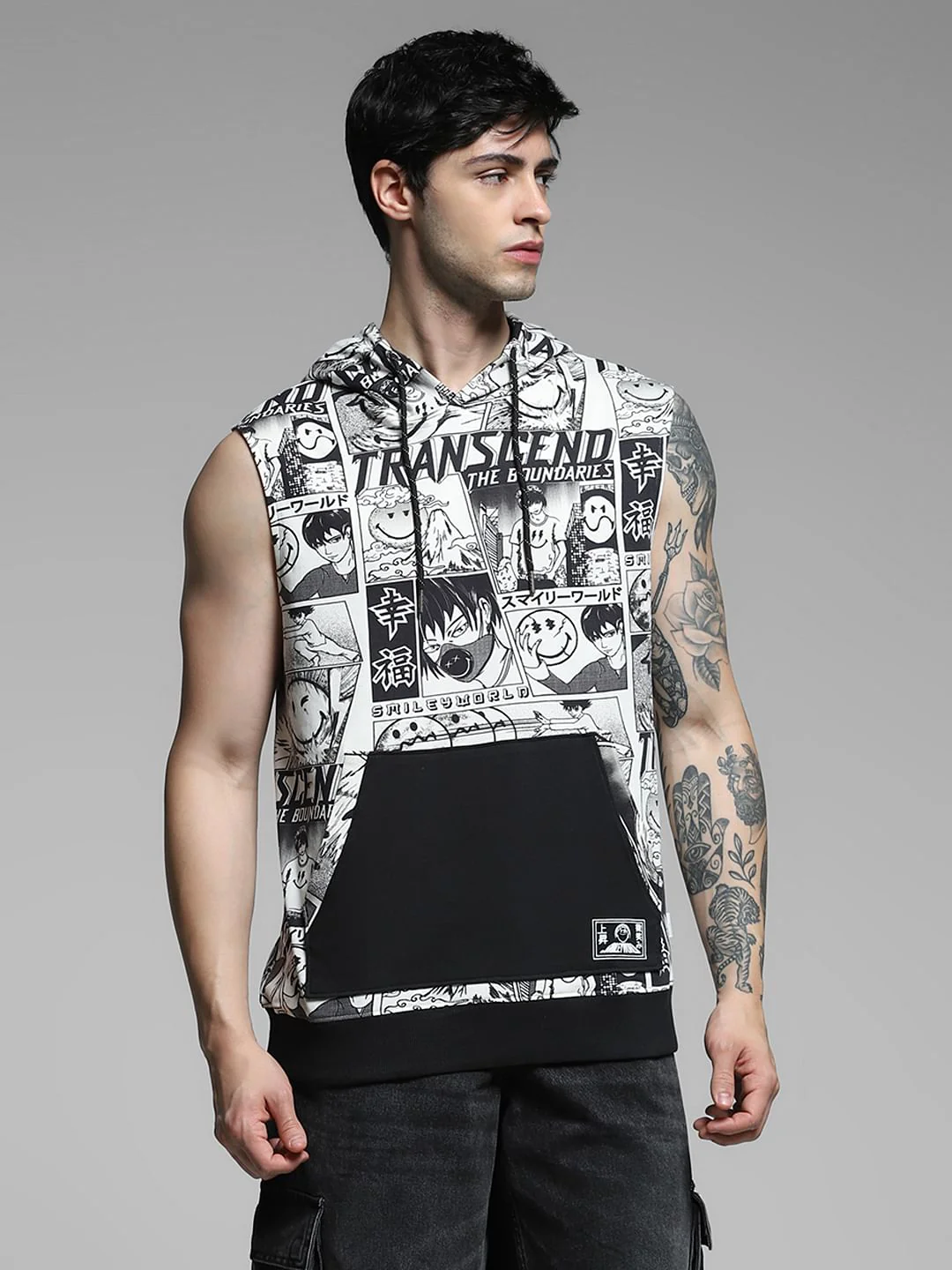 SmileyWorld White Printed Hooded Vest - Image 2