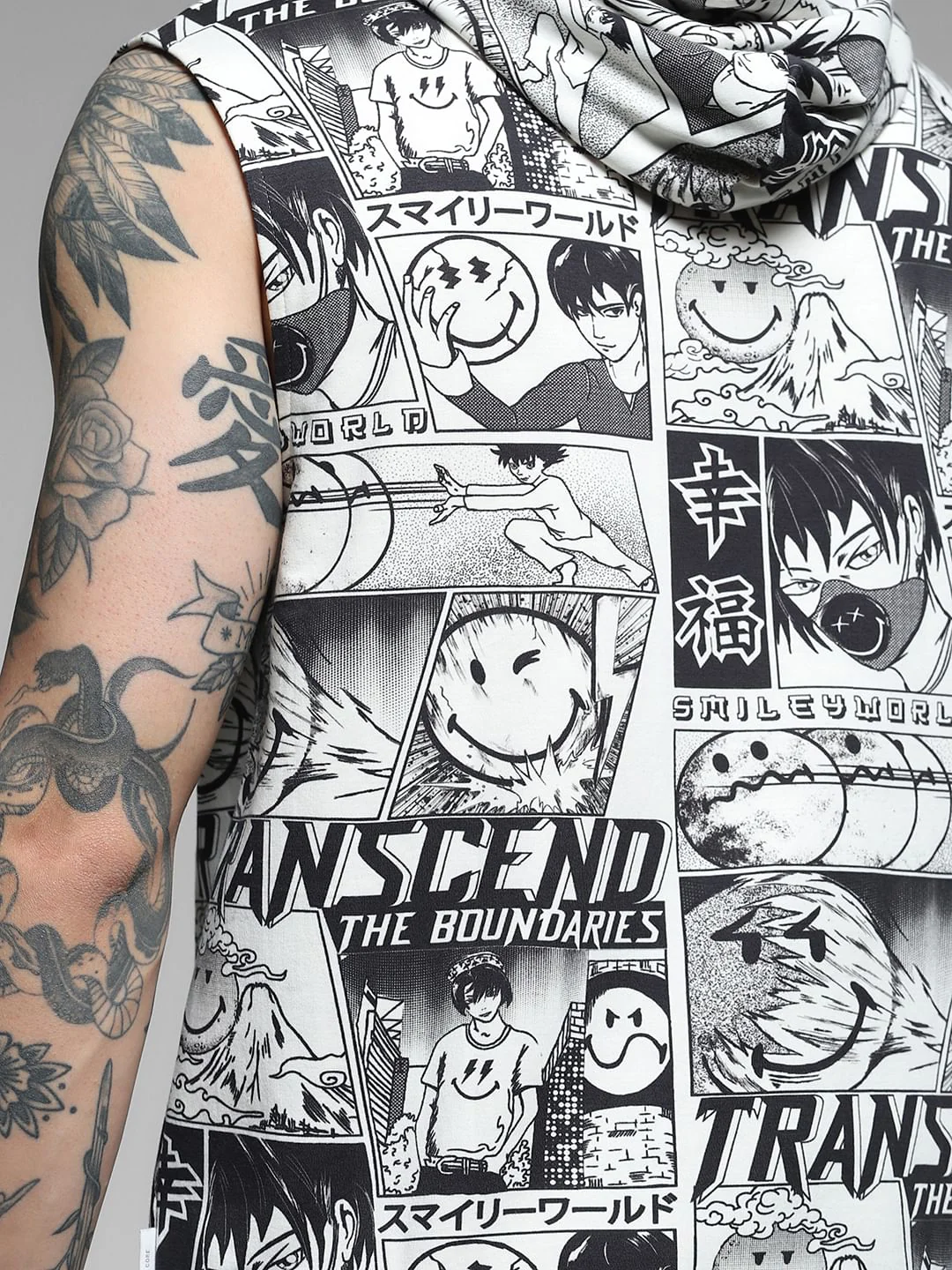 SmileyWorld White Printed Hooded Vest - Image 5