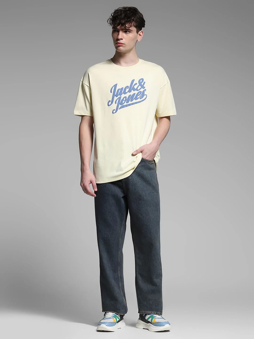 Yellow Logo Print Crew Neck T-shirt - Image 6