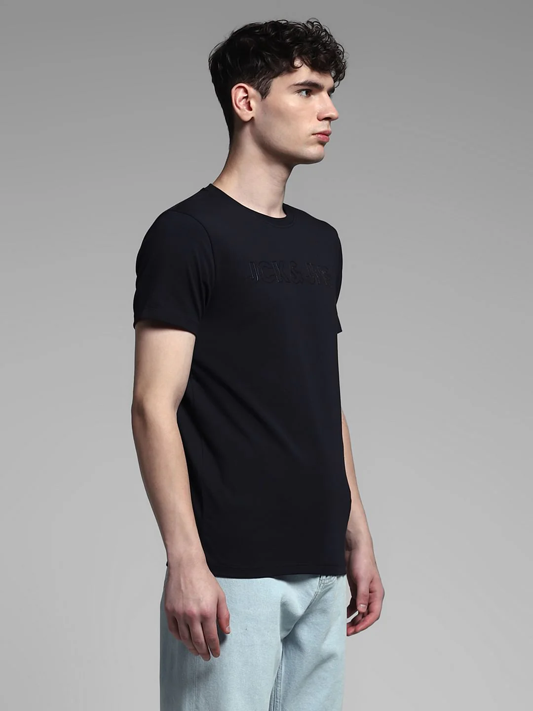 Black Logo Print Cotton T-shirt - Image 3