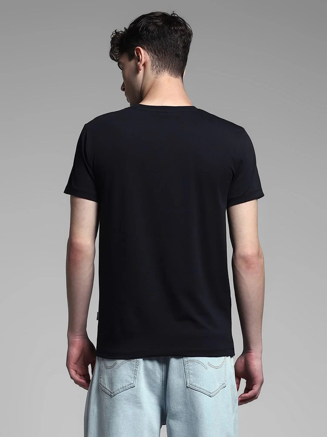 Black Logo Print Cotton T-shirt - Image 4