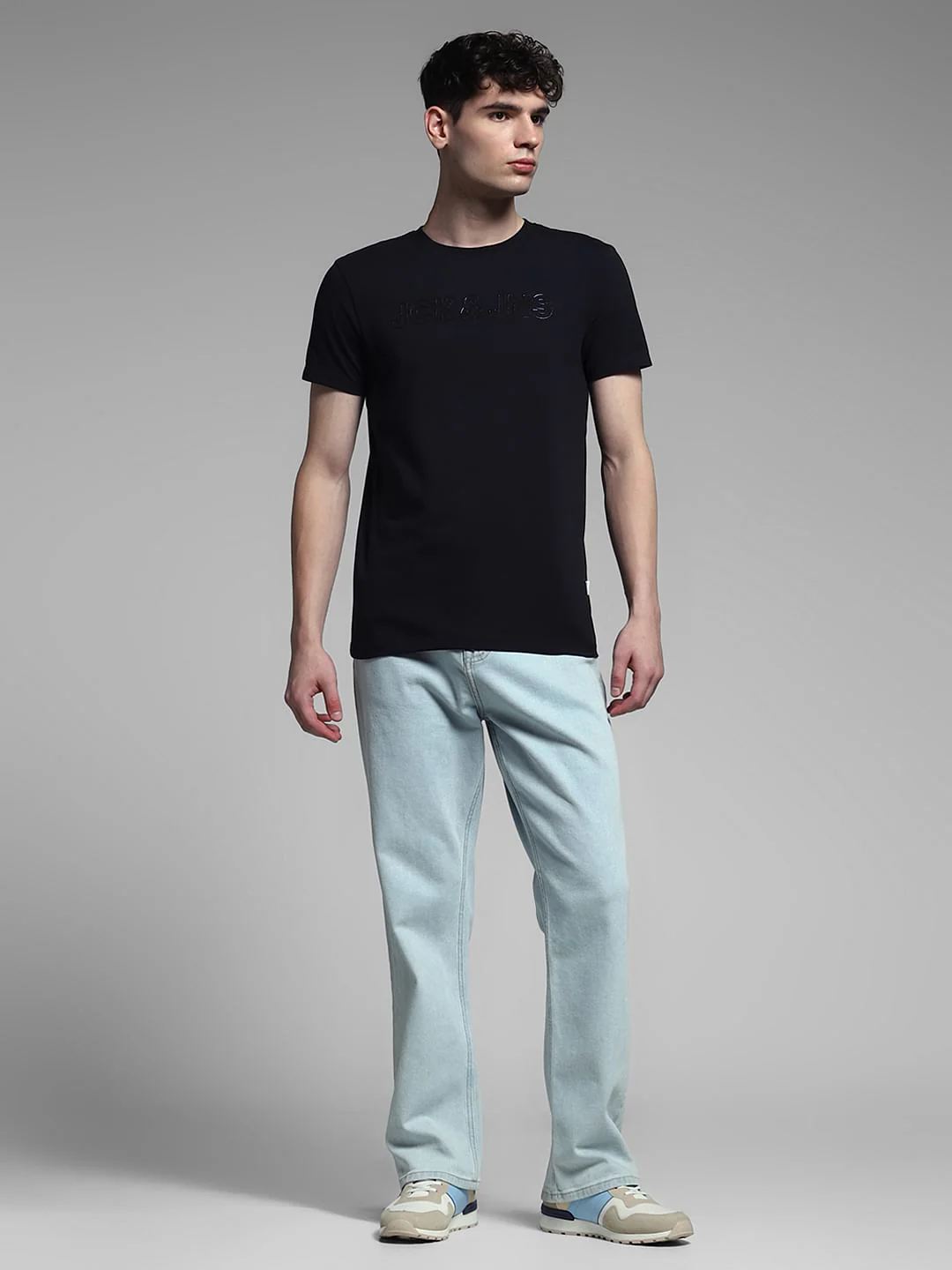 Black Logo Print Cotton T-shirt - Image 6