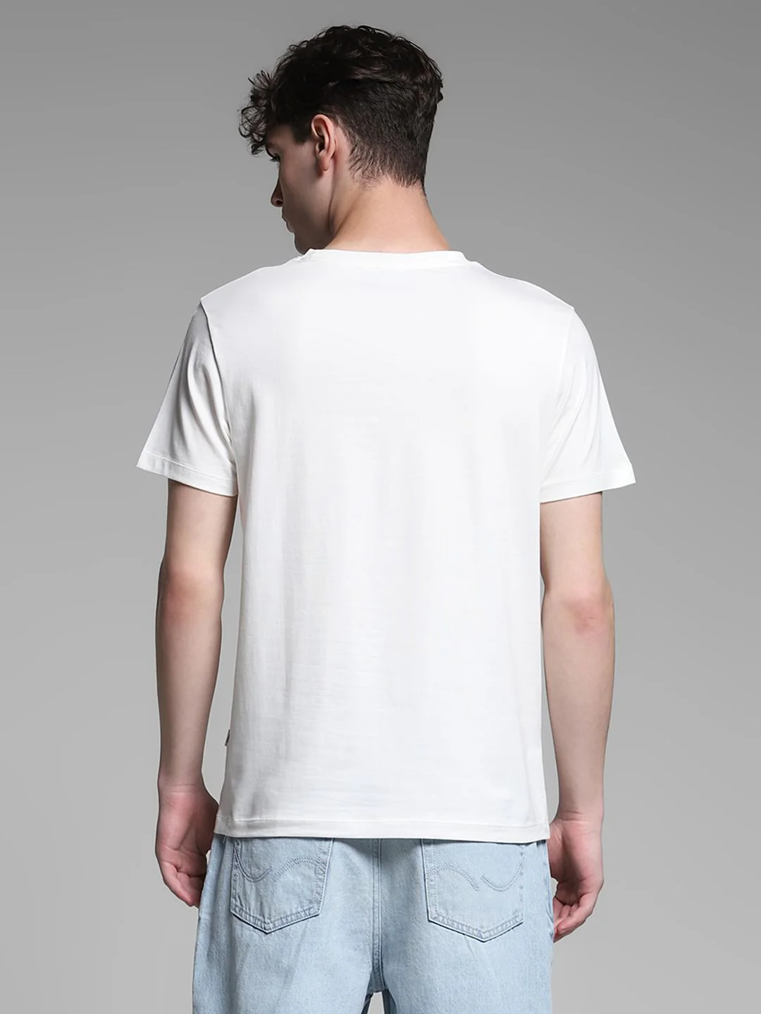 White Logo Print Cotton T-shirt - Image 4