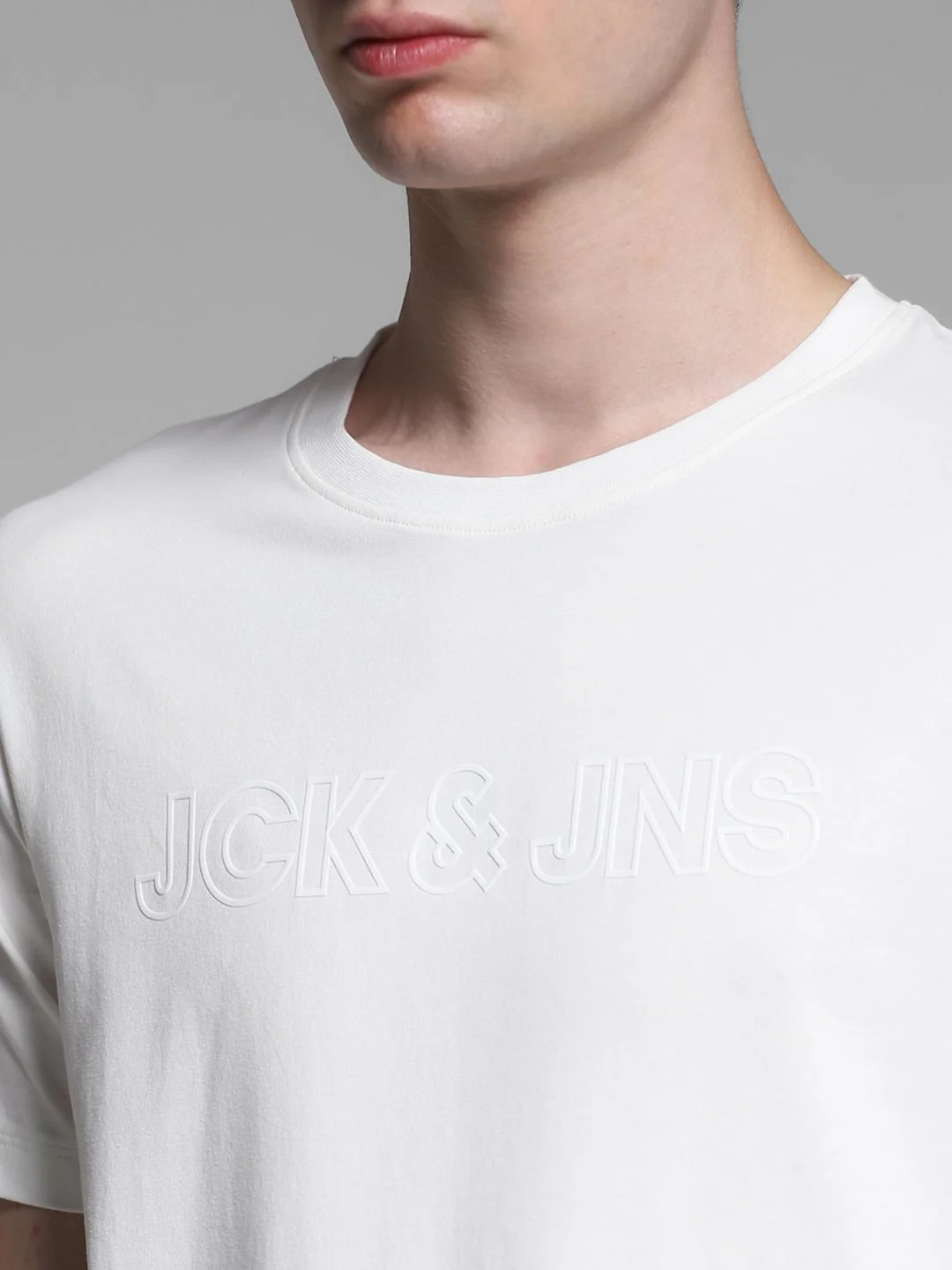 White Logo Print Cotton T-shirt - Image 5