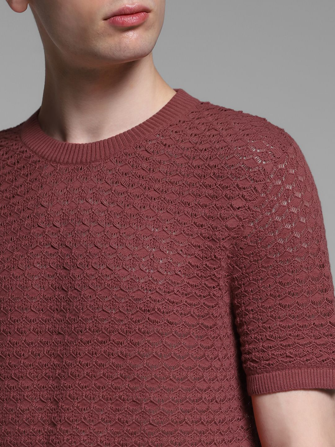 Brown Knitted Cotton T-shirt - Image 5