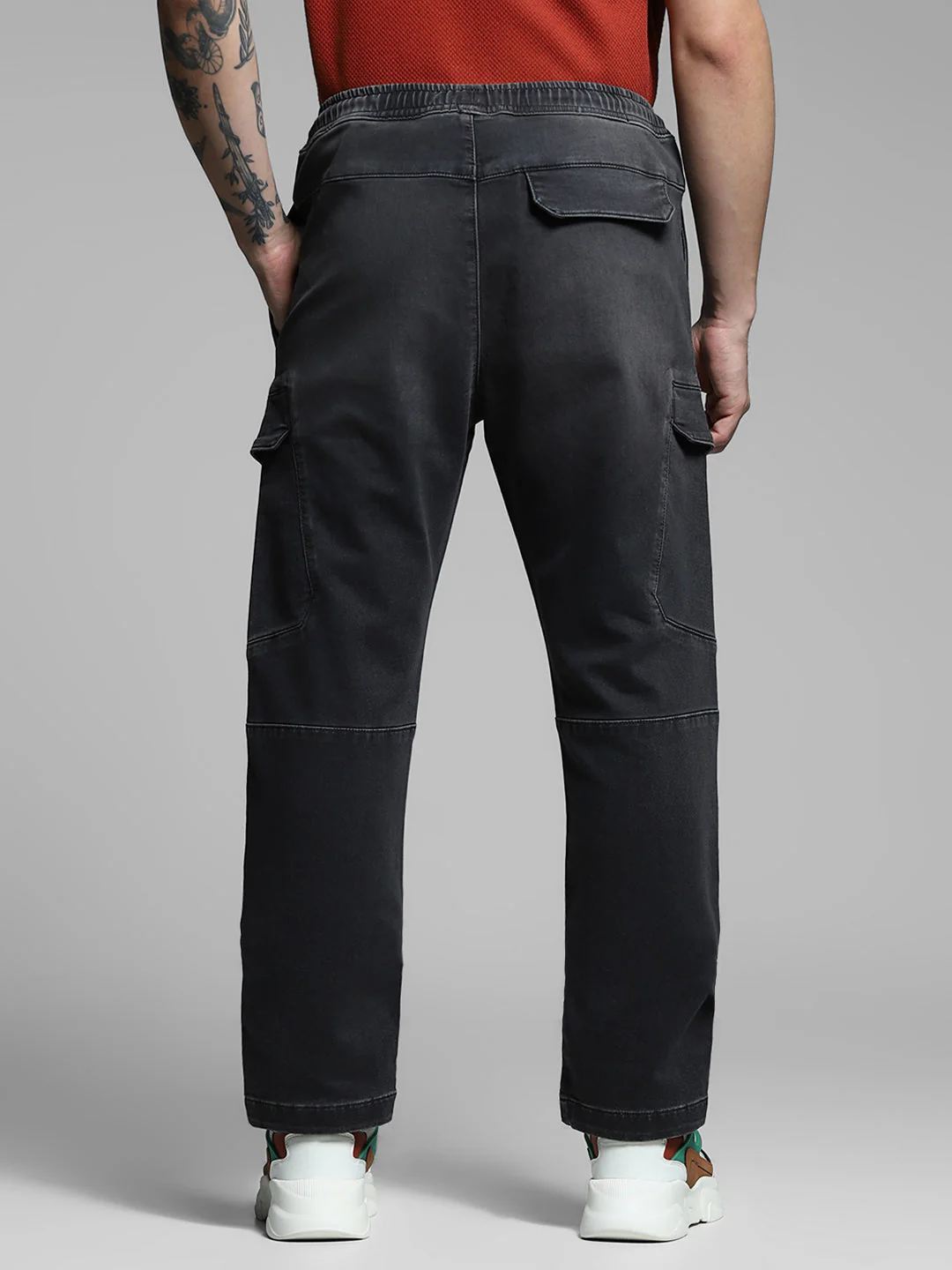 Black Anti Fit Cargo Jeans - Image 3