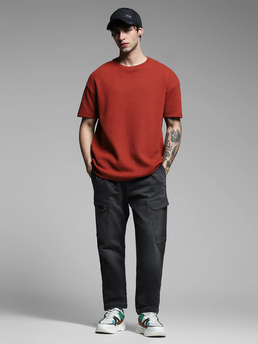 Black Anti Fit Cargo Jeans - Image 5