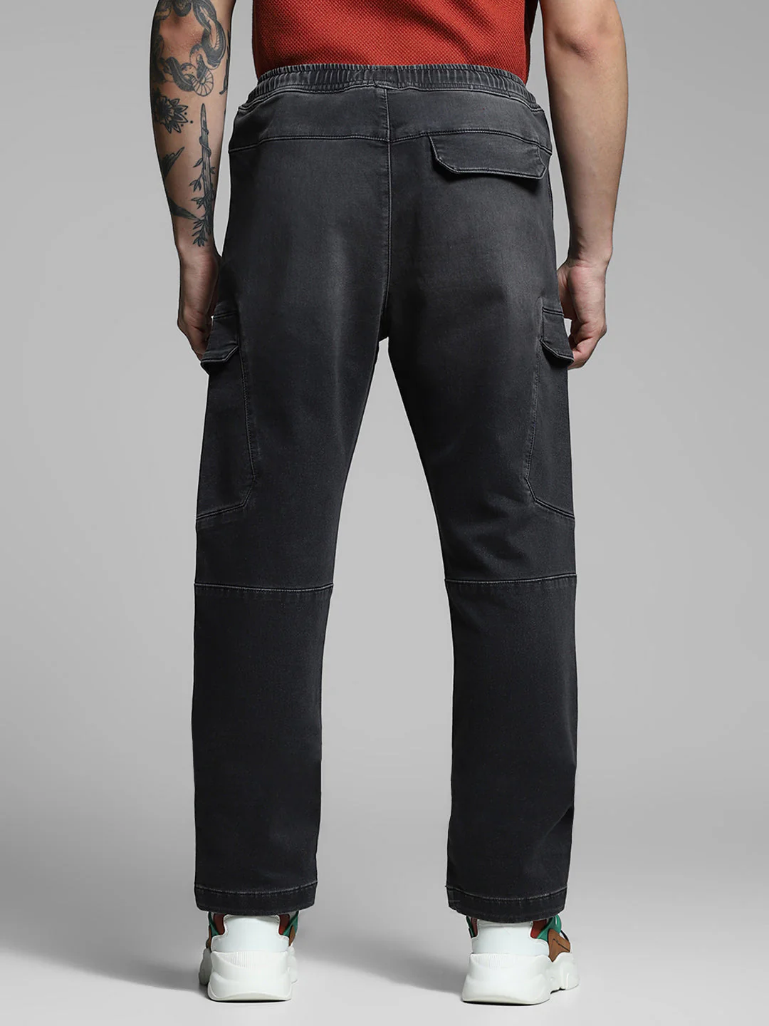 Black Anti Fit Cargo Jeans - Image 8