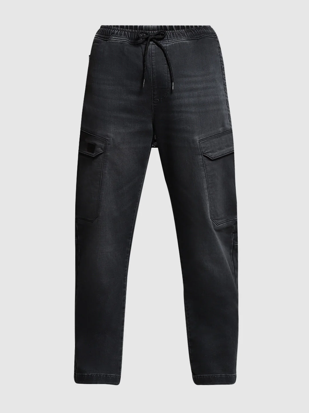 Black High Rise Cargo Jeans - Image 6