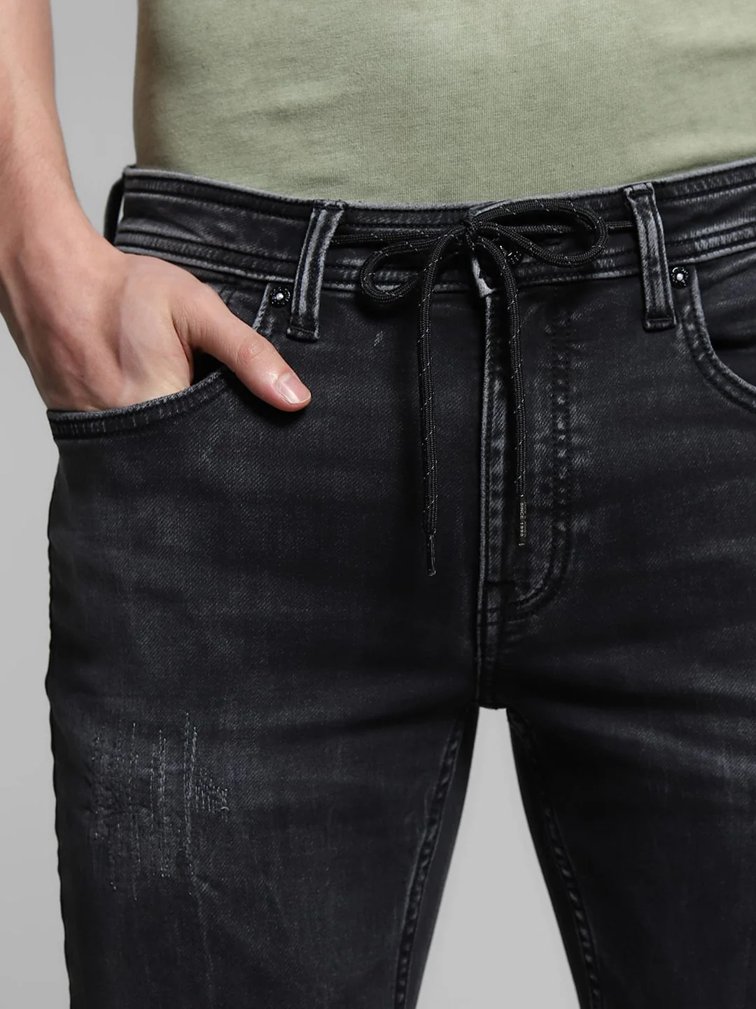 Black Low Rise Clark Regular Fit Jeans - Image 4