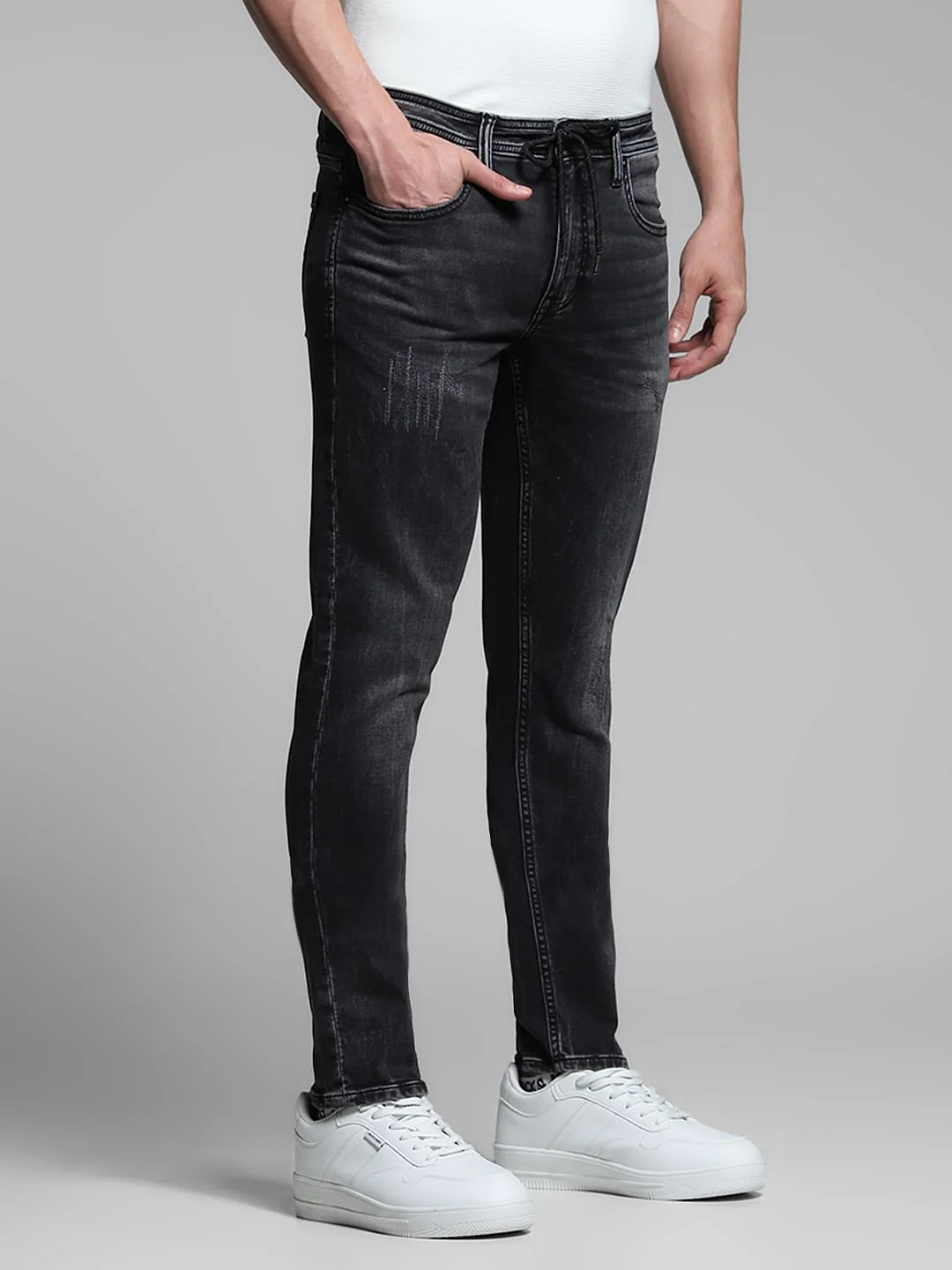 Black Low Rise Glenn Slim Fit Jeans - Image 2