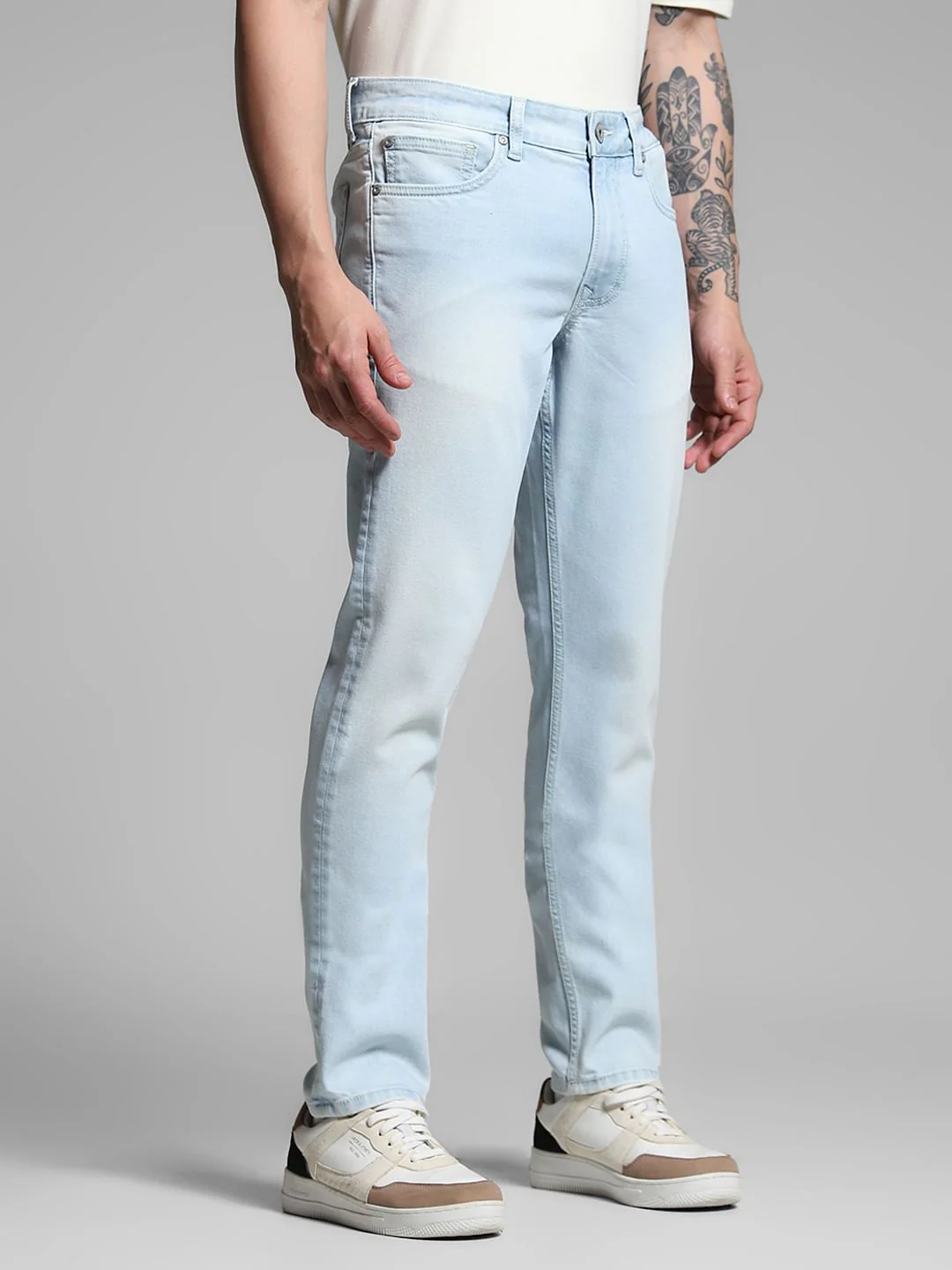 Light Blue Cotton Glenn Slim Fit Jeans - Image 2