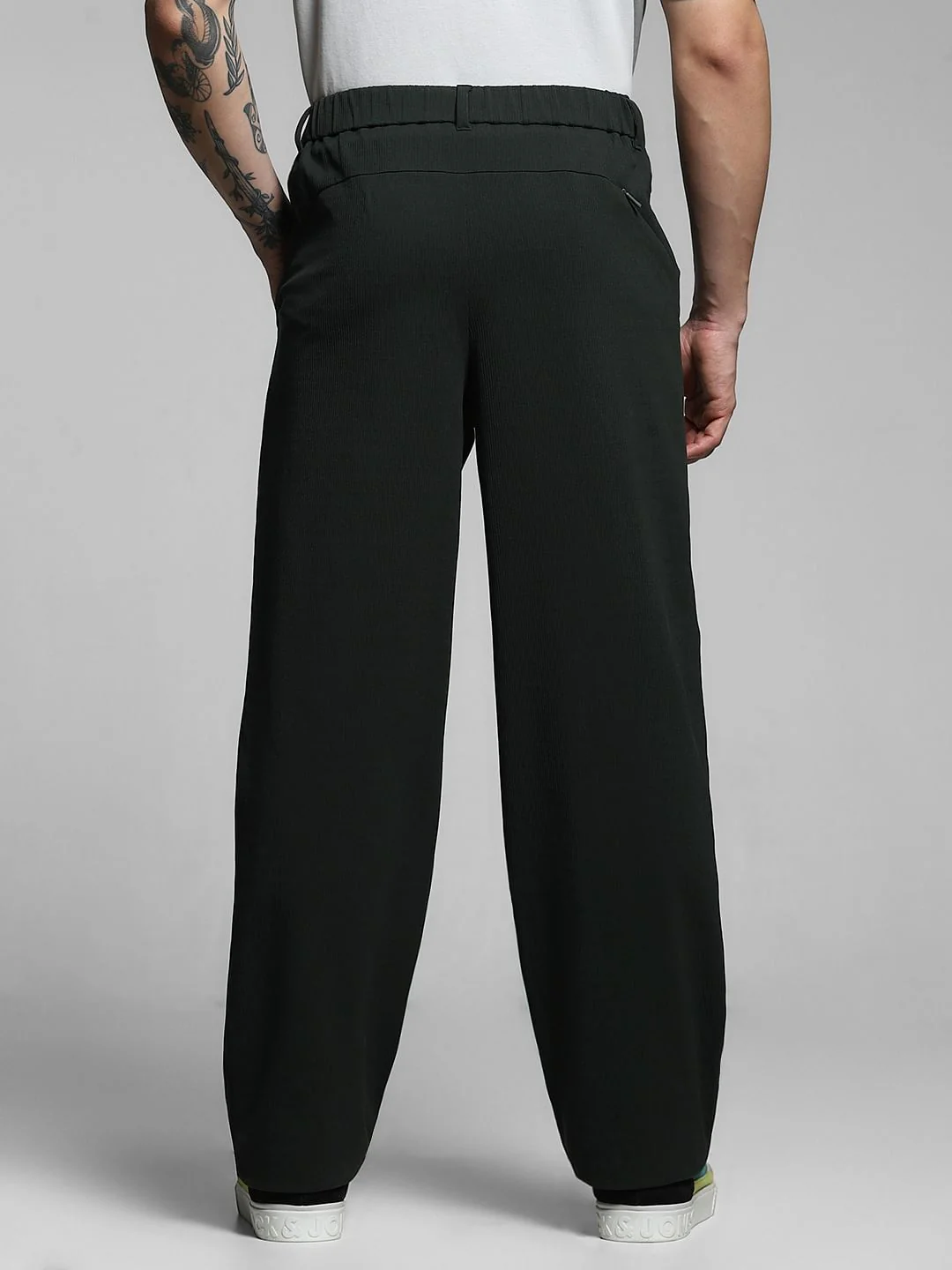 Olive Mid Rise Regular Fit Pants - Image 3
