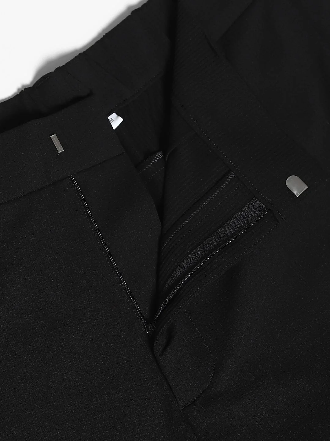 Black Mid Rise Regular Fit Pants - Image 6