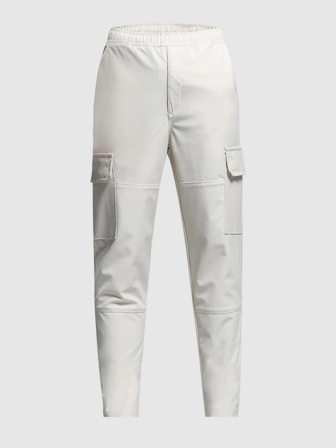 Beige Mid Rise Cargo Pants - Image 6