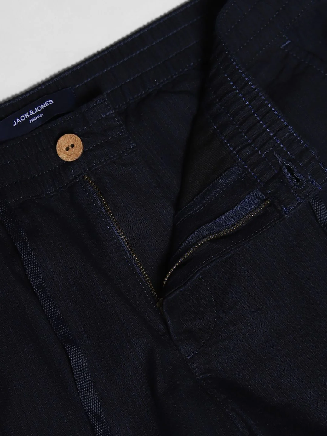 Navy Blue Mid Rise Slim Fit Pants - Image 5