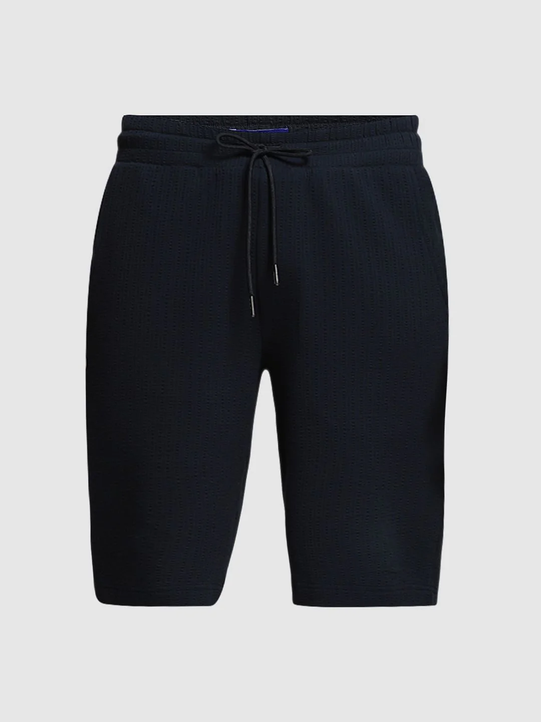 Navy Blue Mid Rise Cotton Shorts - Image 6