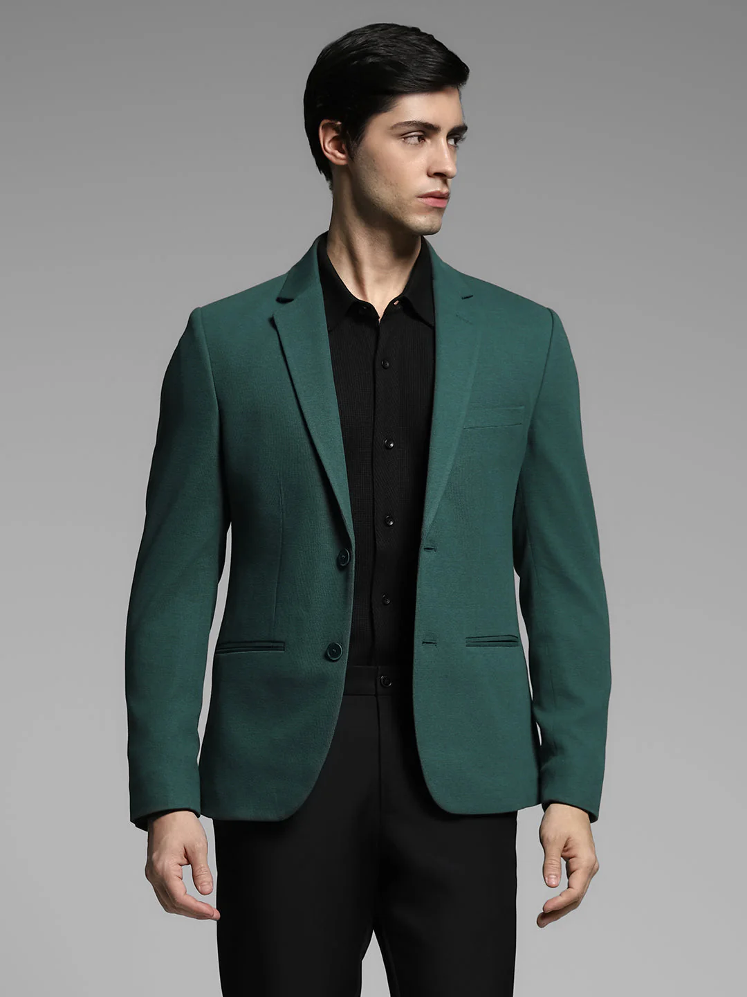 Turquoise Tailored Slim Fit Blazer - Image 2