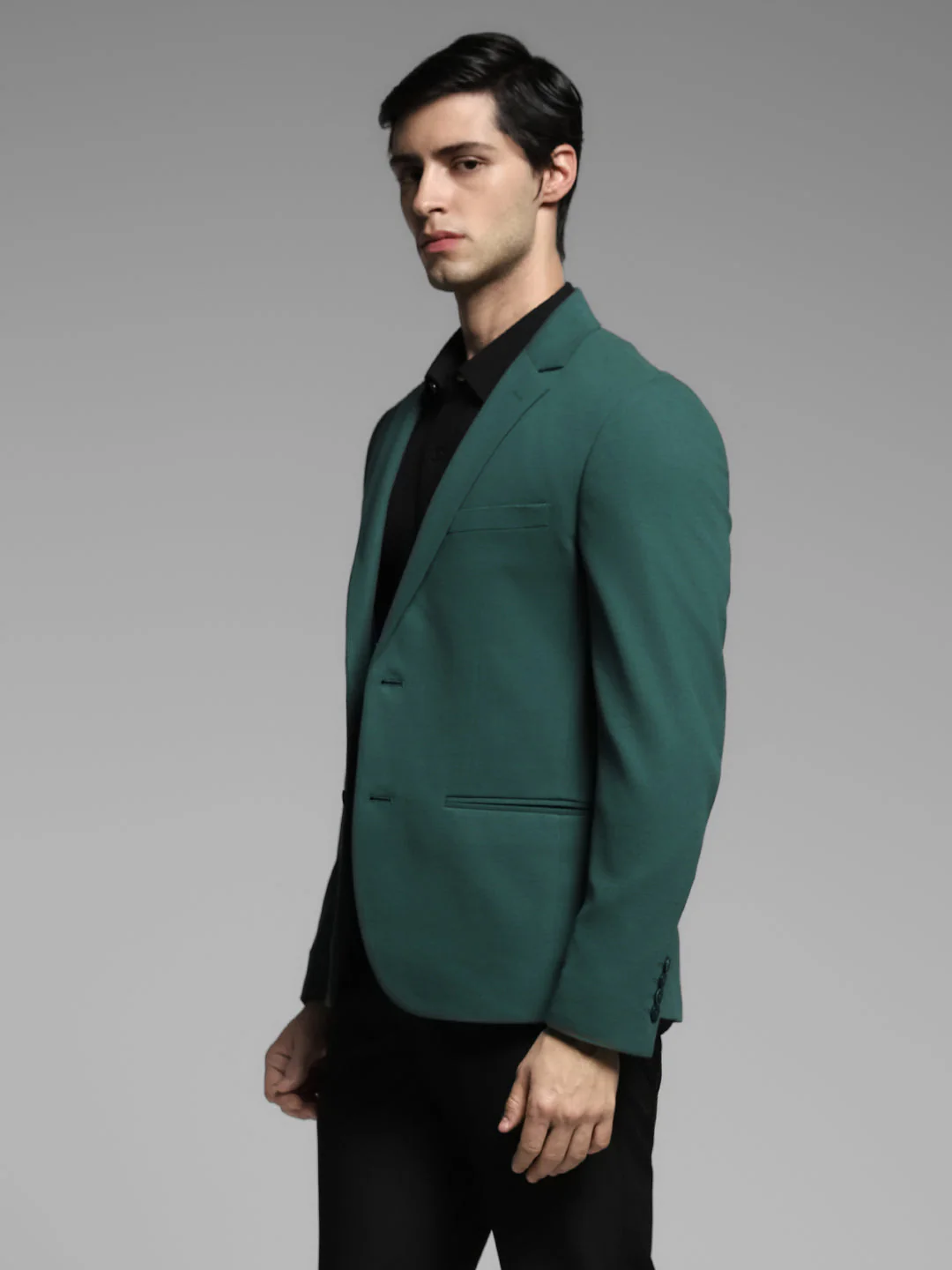 Turquoise Tailored Slim Fit Blazer - Image 3