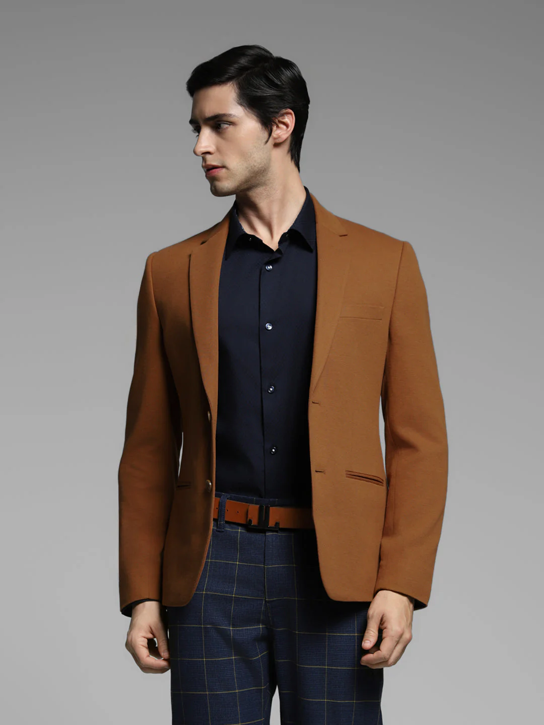Dark Brown Tailored Slim Fit Blazer
