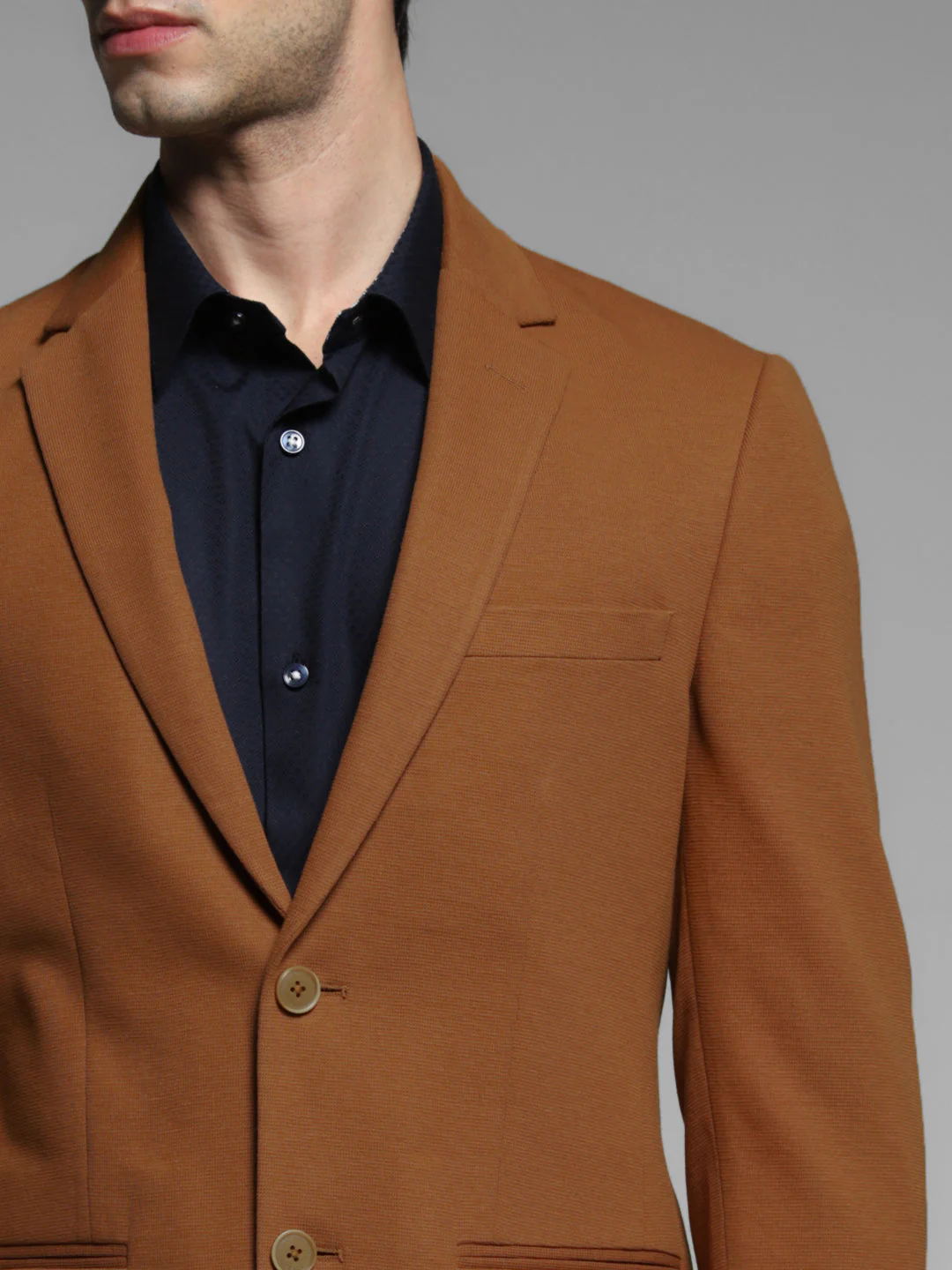Dark Brown Tailored Slim Fit Blazer - Image 5