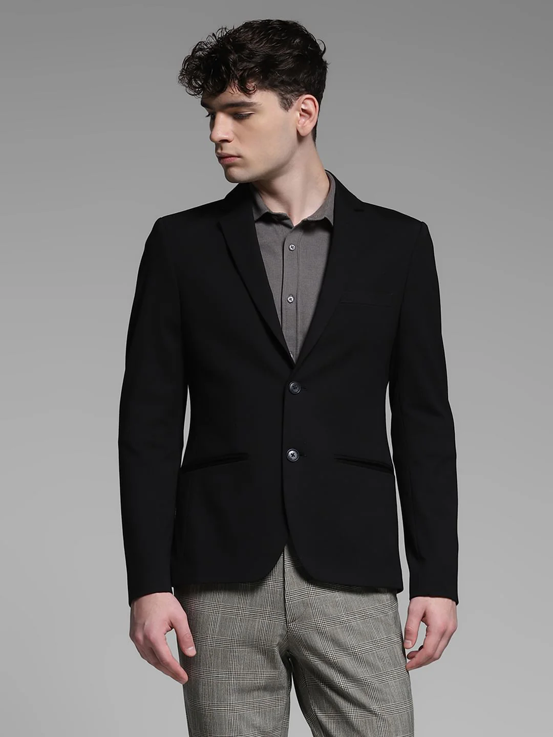Black Stretch Formal Blazer - Image 2